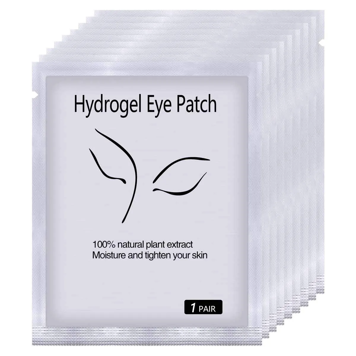 100 Pairs Under Eye Pads for Lash Extensions, Hydrogel Eyelash Patches Lint Free Eye Gel Pads Beauty Tool