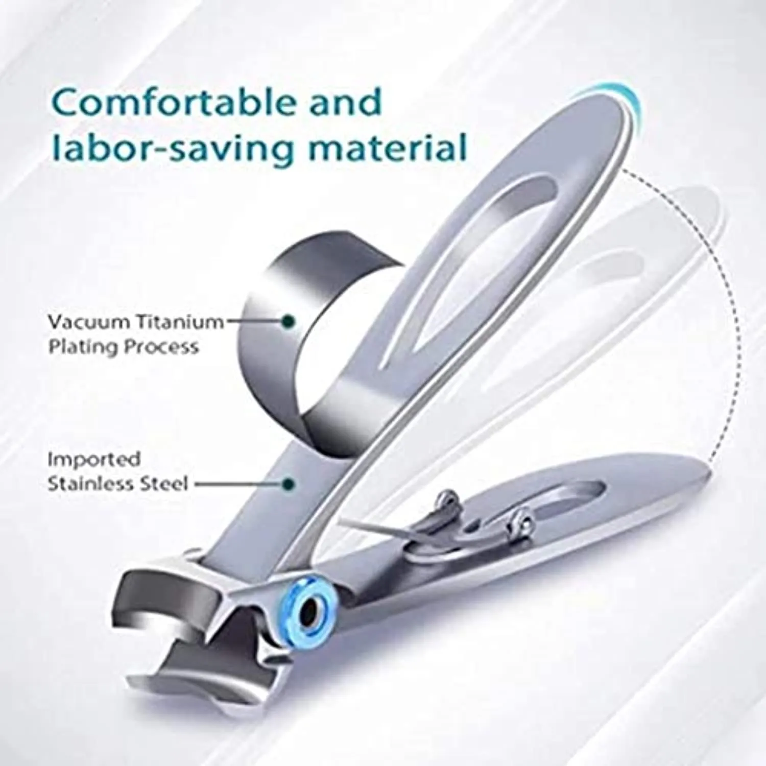 15mm Wide Jaw Opening Toenail Clipper,Ergonomics Finger Cutter Trimmer for Thick Nails,Oversized Stainless Steel Fingernail Clippers for Ingrown for Men,Tough Nails,Seniors,Adults (Silver)
