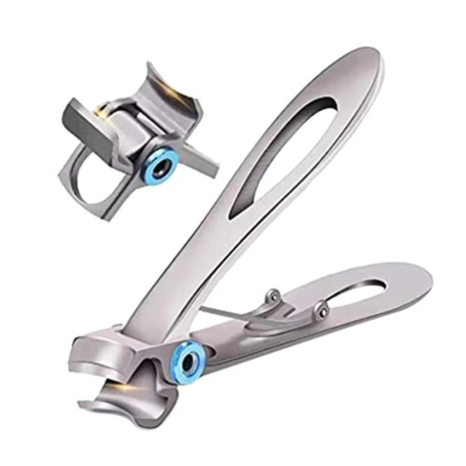 15mm Wide Jaw Opening Toenail Clipper,Ergonomics Finger Cutter Trimmer for Thick Nails,Oversized Stainless Steel Fingernail Clippers for Ingrown for Men,Tough Nails,Seniors,Adults (Silver)
