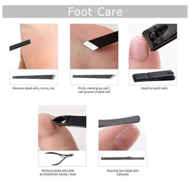 15Pcs Professional Pedicure Manicure Kit Nail Clippers Grooming Set