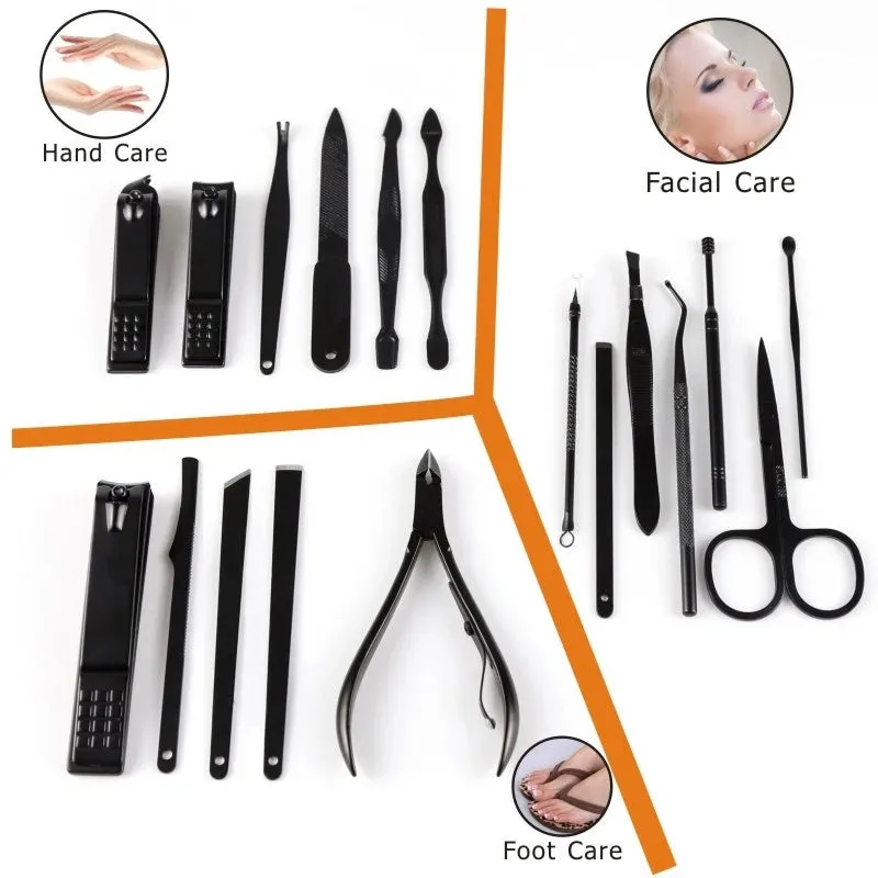 15Pcs Professional Pedicure Manicure Kit Nail Clippers Grooming Set