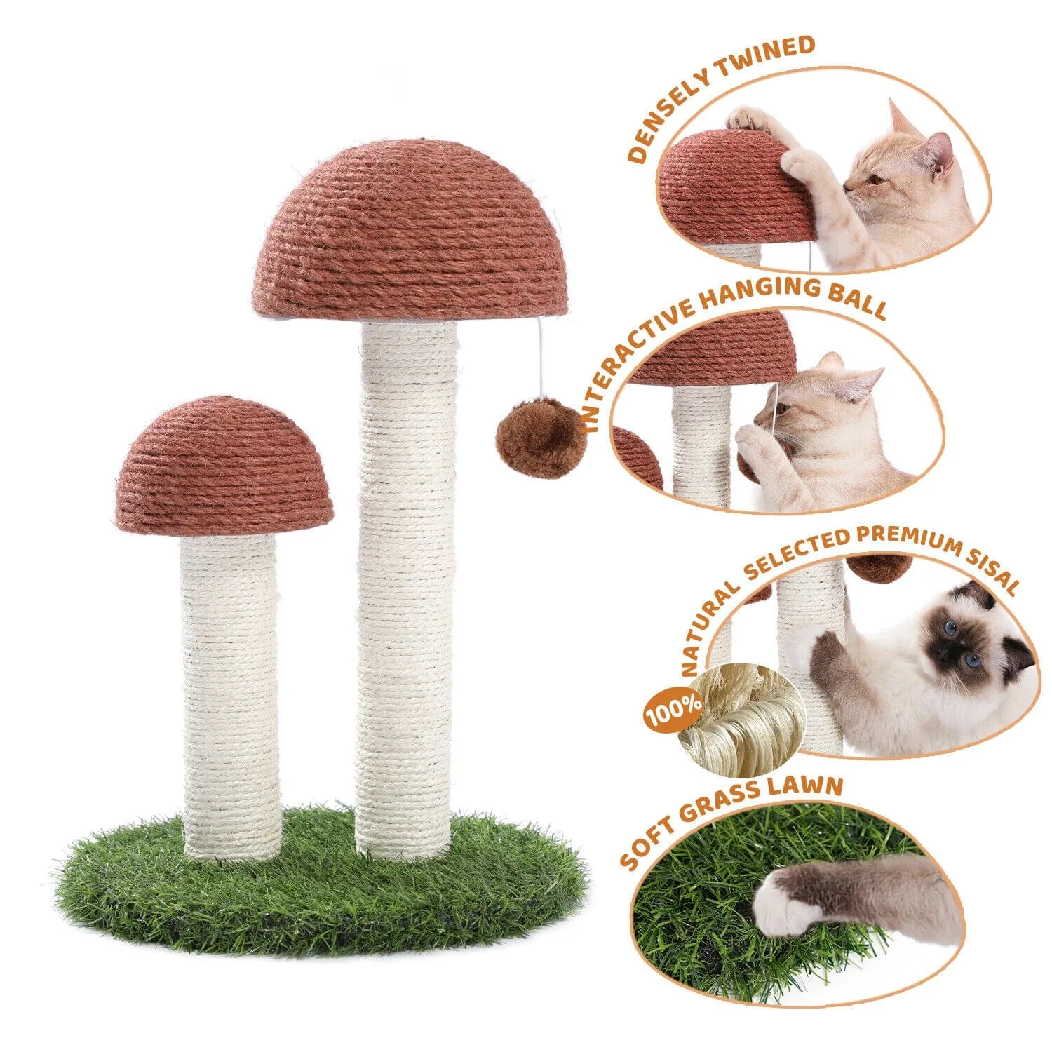 18.9" Mushroom Cat Scratching Post/ Tree/ Pole