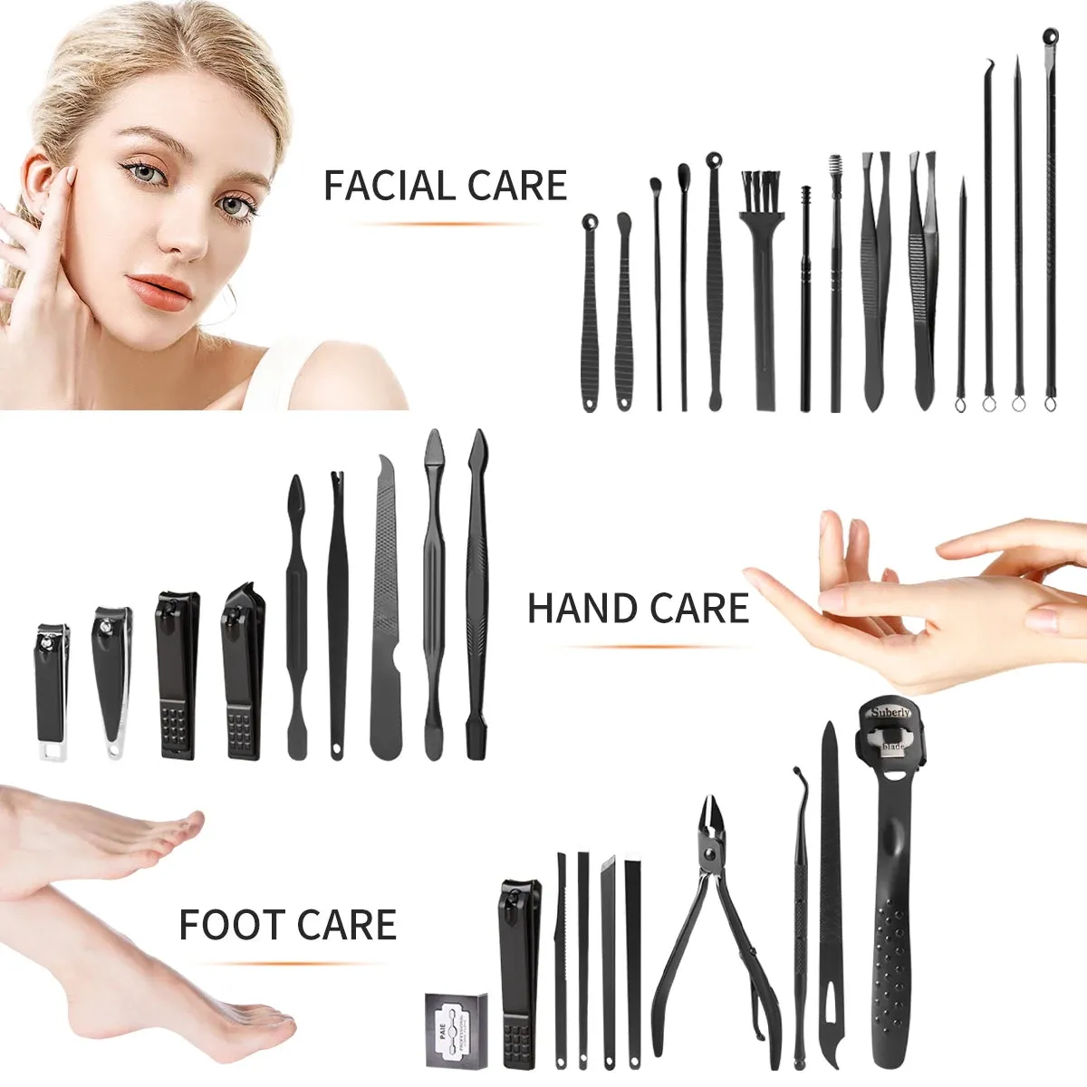 4/36pcs Nail Clippers Manicure Tool Set - Portable Grooming Kit