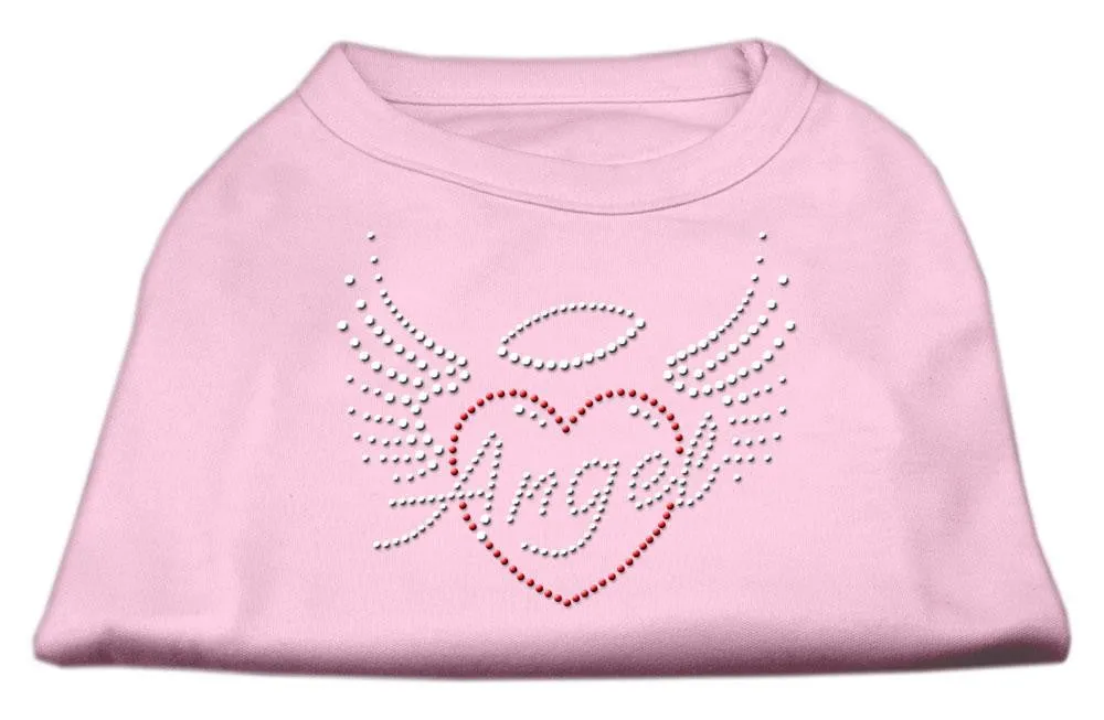 Angel Heart Rhinestone Dog Shirt Light Pink Lg (14)
