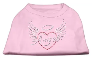 Angel Heart Rhinestone Dog Shirt Light Pink Lg (14)