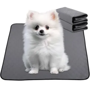 AT1NTEN 2 Pack Reusable Dog Pee Pads,Dogs Waterproof Puppy Potty Training Pee Pad,Washable Training Pads Rounded Corners Pet Mats,Lightweight Pad Dog Mat Pet Supplies,Grey,Size XS 13.4" x13.4"