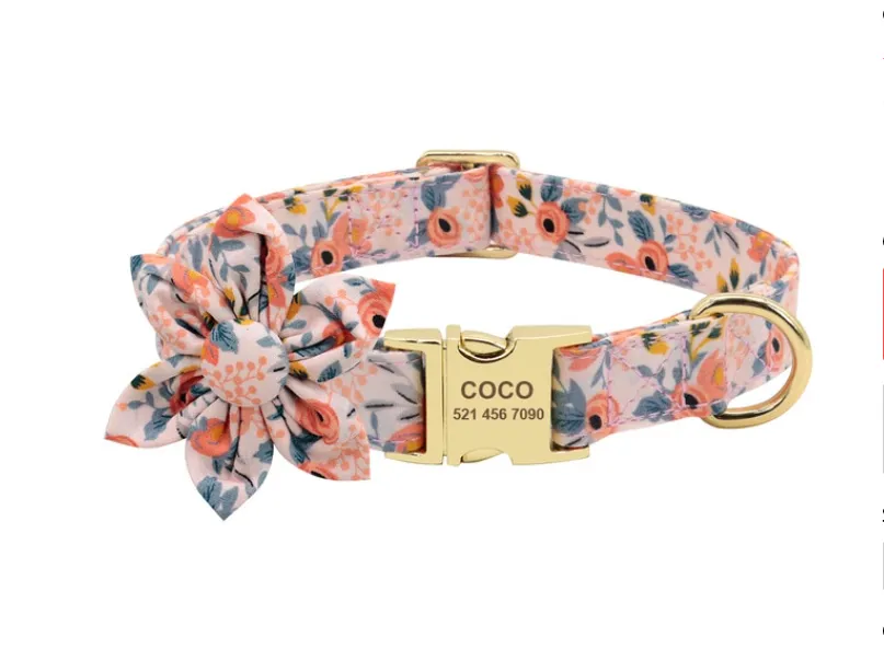Autumn Floral - Personalized Dog ID Collars