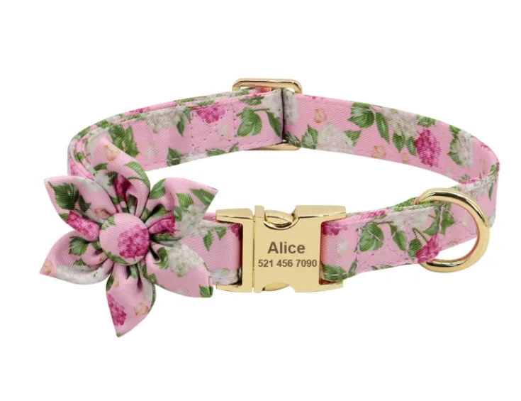 Autumn Floral - Personalized Dog ID Collars