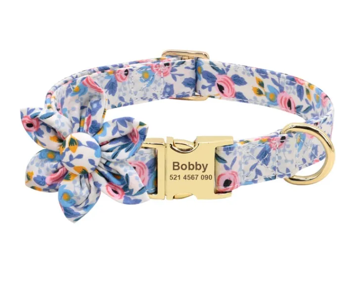 Autumn Floral - Personalized Dog ID Collars