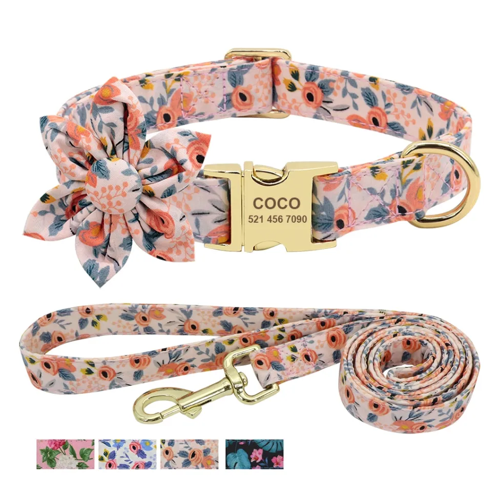 Autumn Floral - Personalized Dog ID Collars
