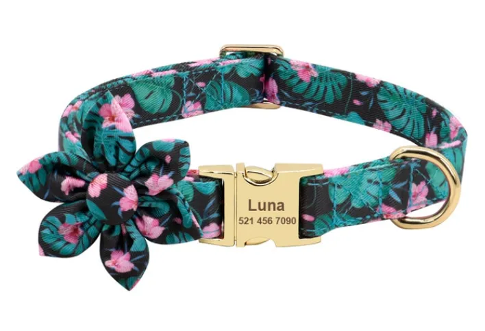 Autumn Floral - Personalized Dog ID Collars