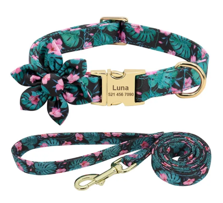 Autumn Floral - Personalized Dog ID Collars