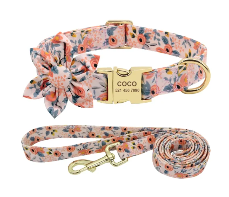 Autumn Floral - Personalized Dog ID Collars