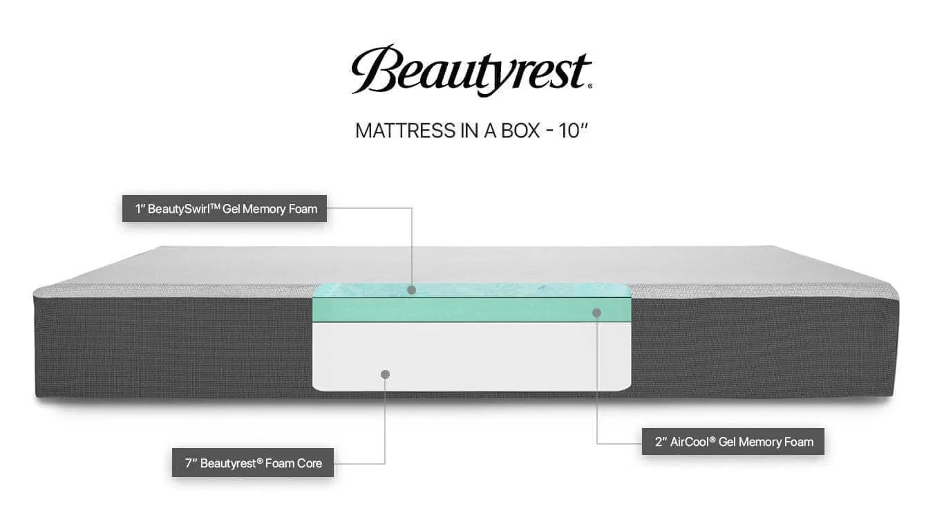 Beautyrest 10" Miab Medium Gel Memory Foam Tight Top Mattress