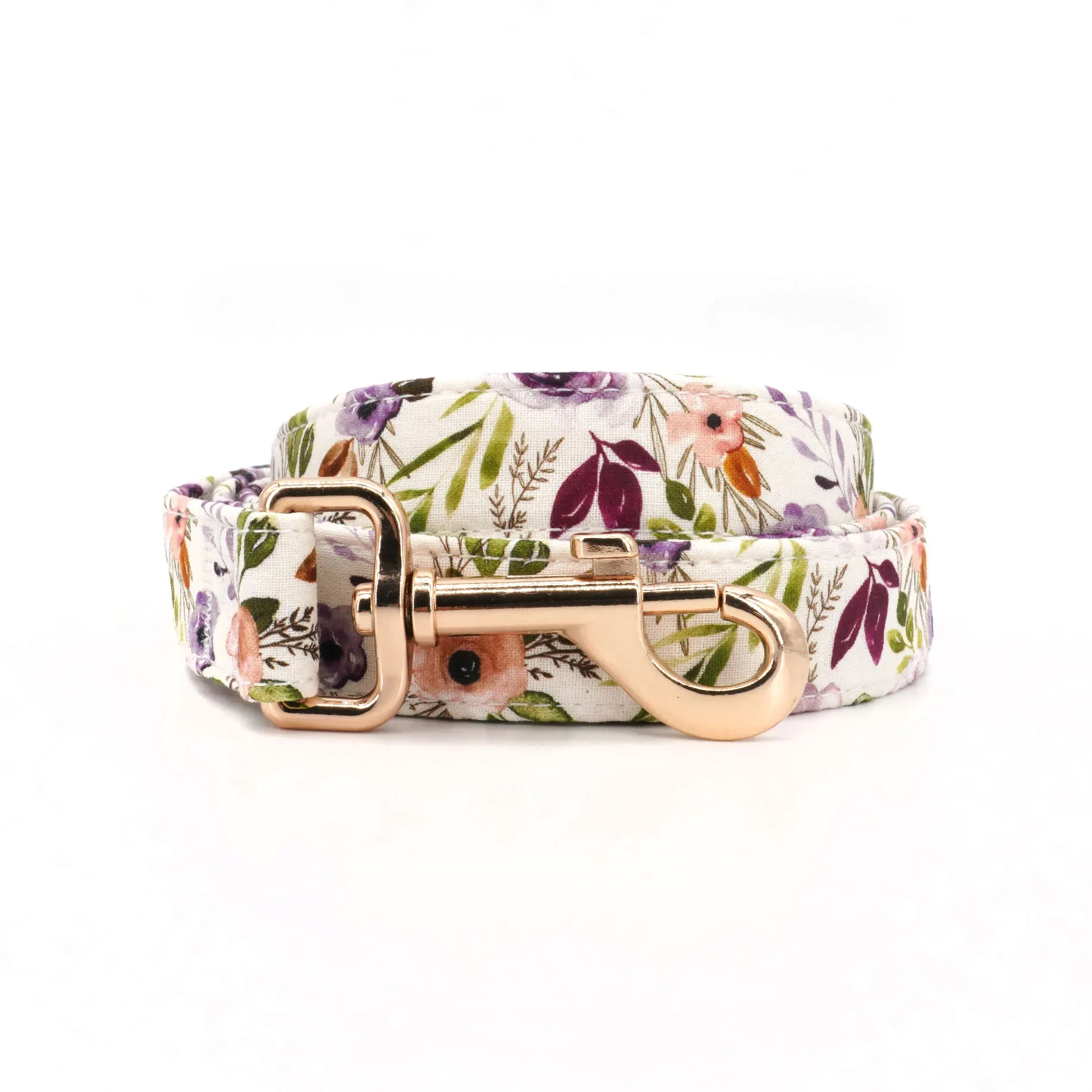 Boho Watercolor Purple Floral Dog Collar | Personalized Dog ID Collar