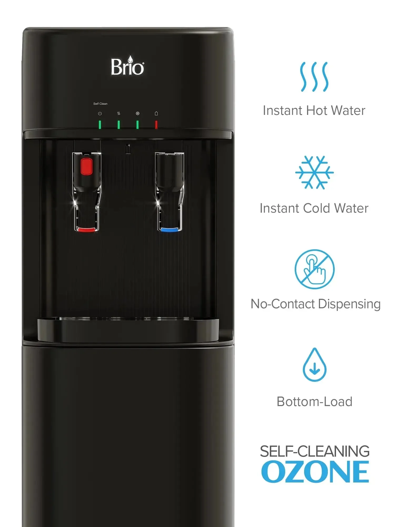 Brio Bottom Load Water Cooler Dispenser for 5 Gallon Bottles – Paddle Dispensing, Product Height 41.1"