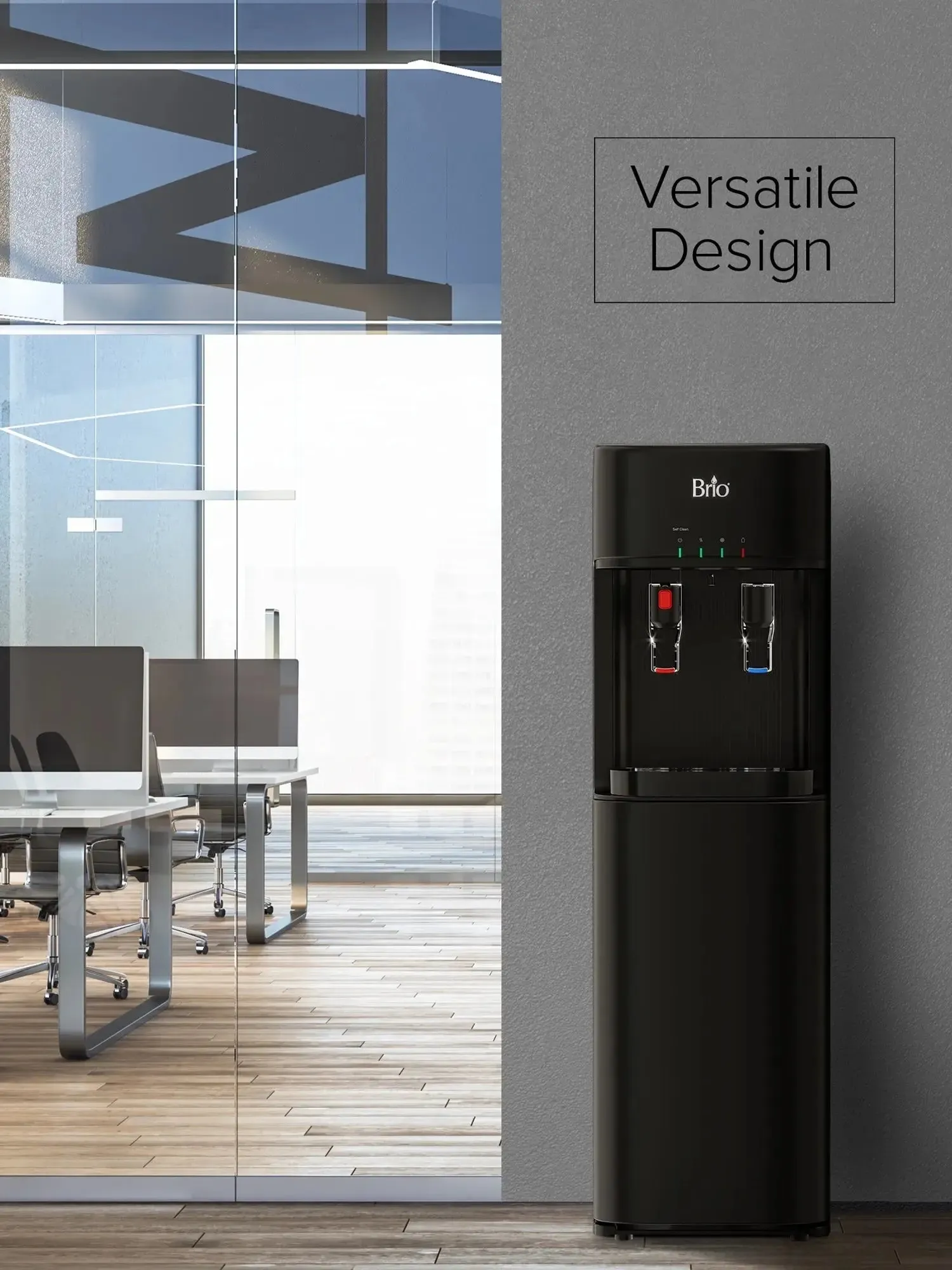 Brio Bottom Load Water Cooler Dispenser for 5 Gallon Bottles – Paddle Dispensing, Product Height 41.1"