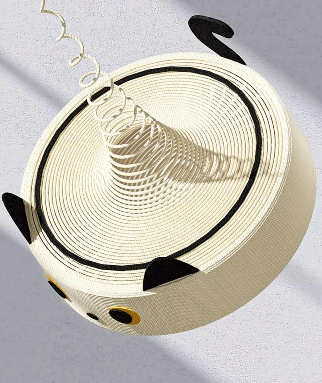 Cartoon Design Cat Sisal Scratcher Wear-Resistant Round Bed
