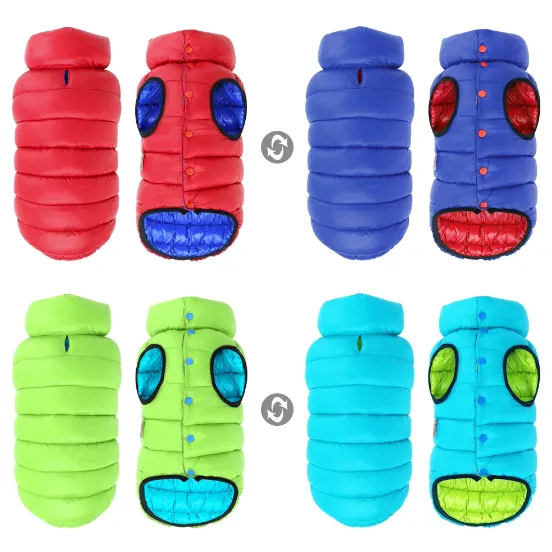 Dog Winter Coats Reversible Winter Jacket For Large Dogs Waterproof Dog Warm Coats