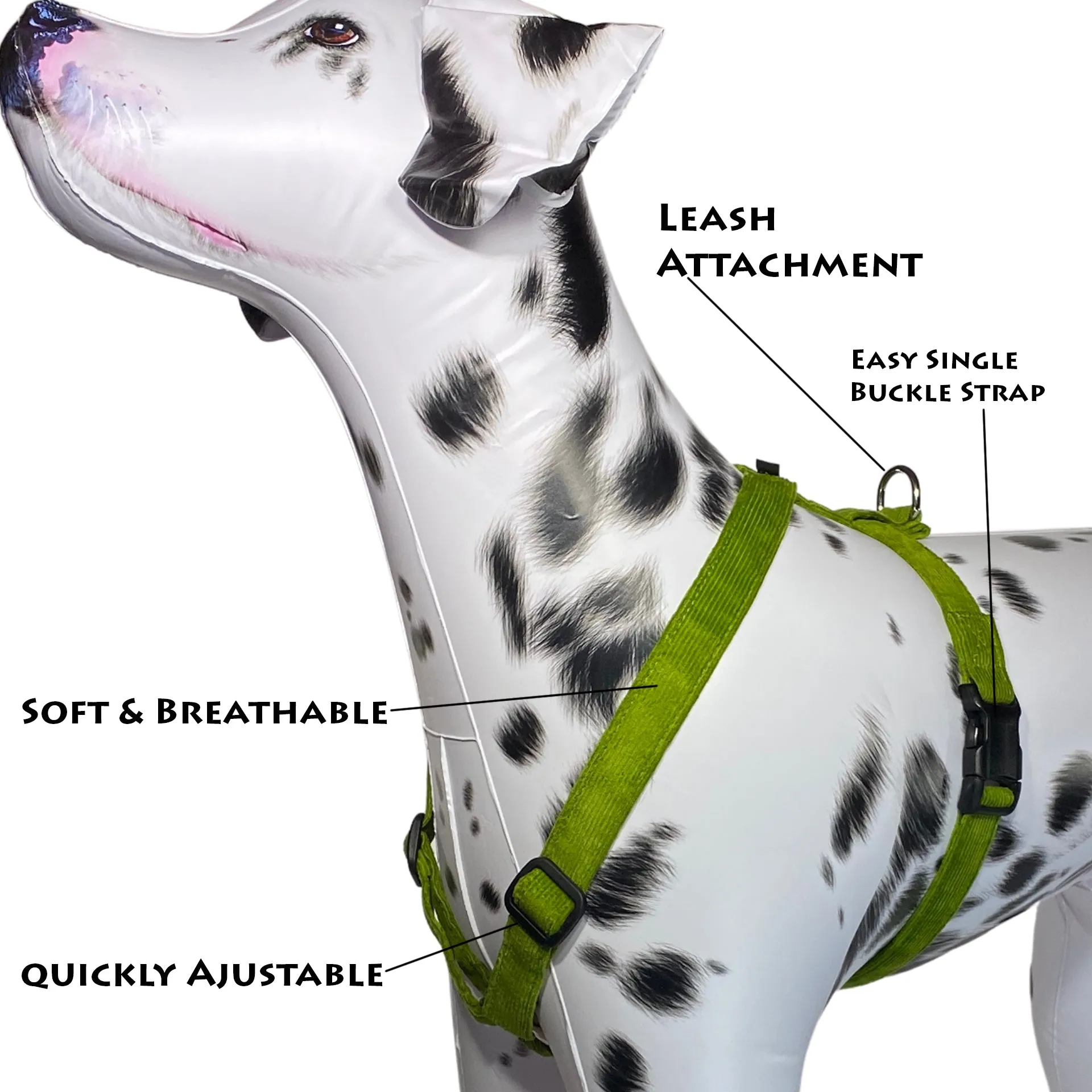 Hemp Dog Harness AVOCADO Corduroy