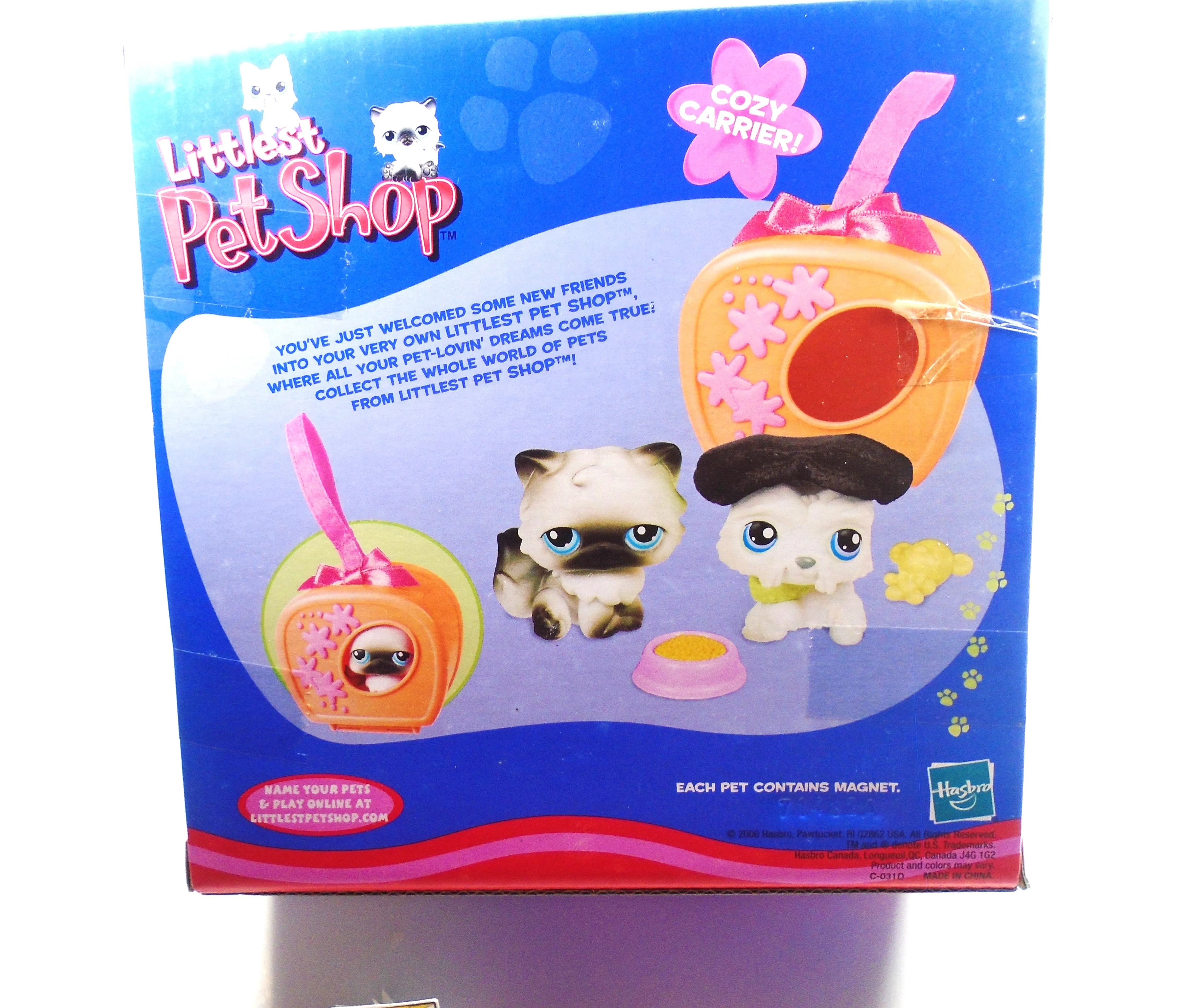 Littlest Pet Shop Portable Persian Cat#22 White and Scottie Dog #8 NIB