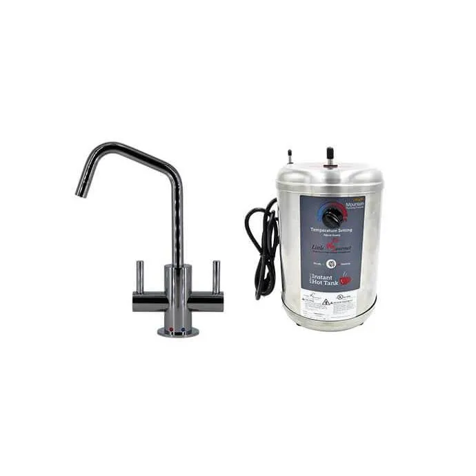 Mountain Plumbing MT1821DIY-NL Hot Cold Water Faucet with Contemporary Round Body Handles Little Gourmet Premium Hot Water Tank