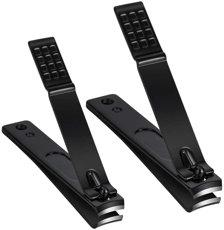 Nail Clippers Set, Sharp Stainless Steel Fingernail and Toenail Clippers, Nail Clippers for Thick Nails or Ingrown Nails, Perfect 3 PCS Black Nail Cutter for Men and Women.(3Pcs)