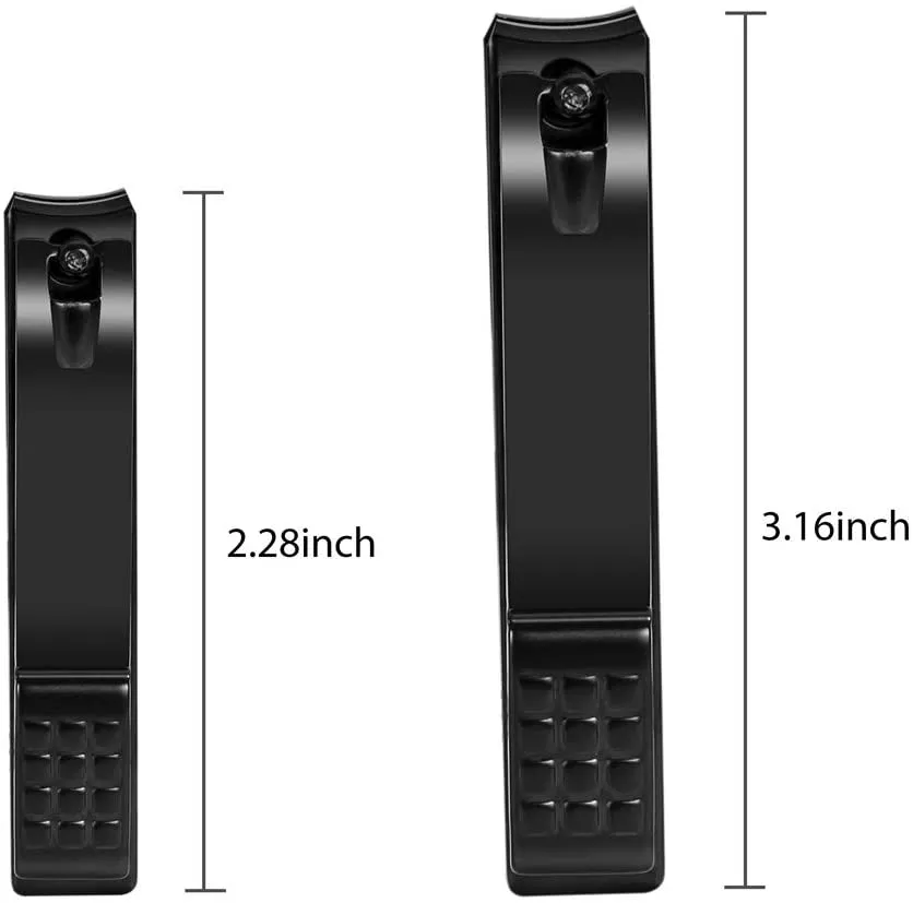 Nail Clippers Set, Sharp Stainless Steel Fingernail and Toenail Clippers, Nail Clippers for Thick Nails or Ingrown Nails, Perfect 3 PCS Black Nail Cutter for Men and Women.(3Pcs)