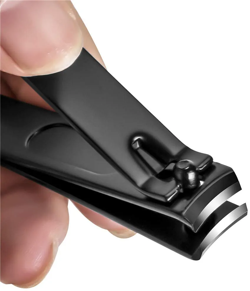 Nail Clippers Set, Sharp Stainless Steel Fingernail and Toenail Clippers, Nail Clippers for Thick Nails or Ingrown Nails, Perfect 3 PCS Black Nail Cutter for Men and Women.(3Pcs)