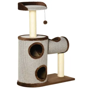 PawHut Cat Tree Tower Activity Centre w/ Cat House, Bed, Sisal Post, Hanging Toy