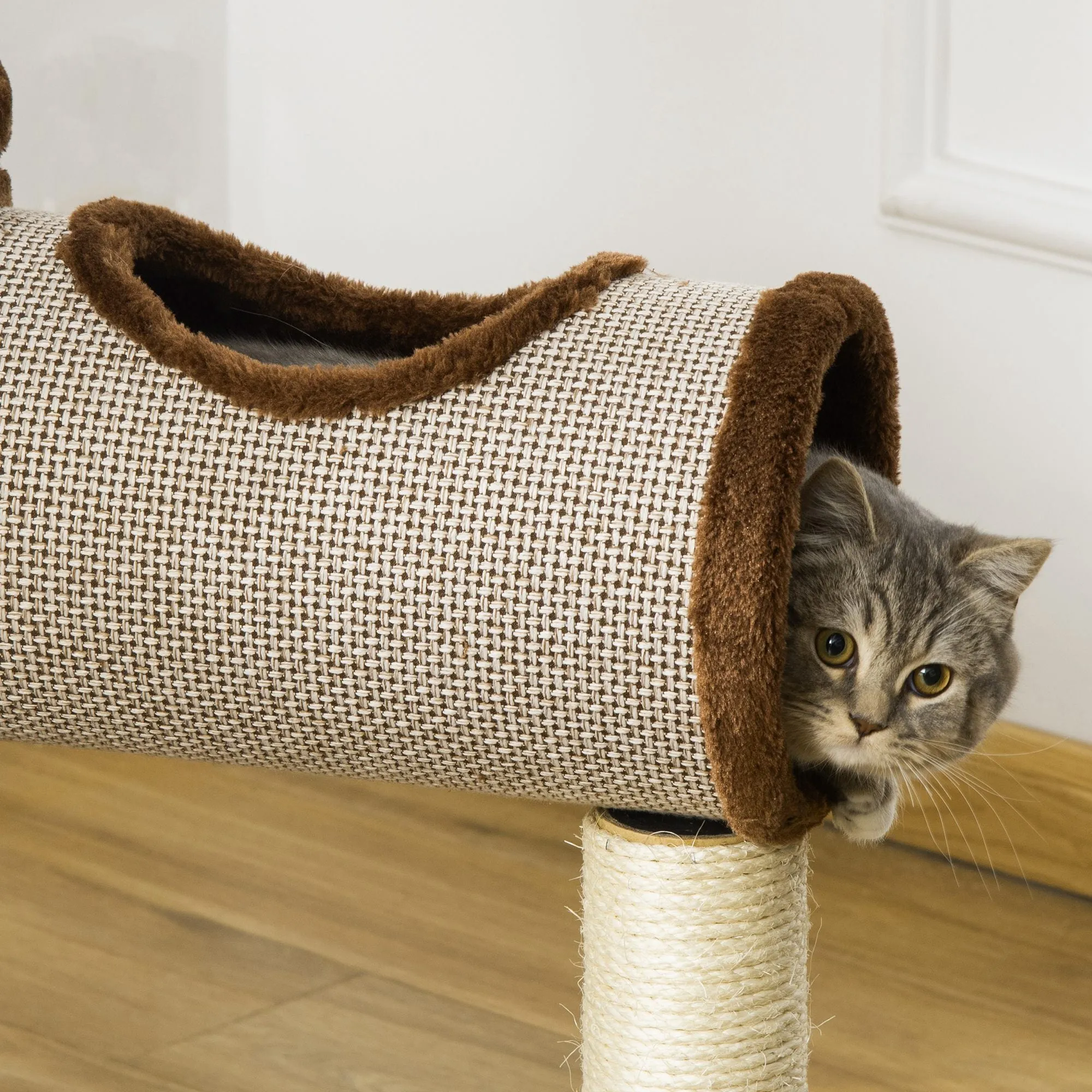 PawHut Cat Tree Tower Activity Centre w/ Cat House, Bed, Sisal Post, Hanging Toy