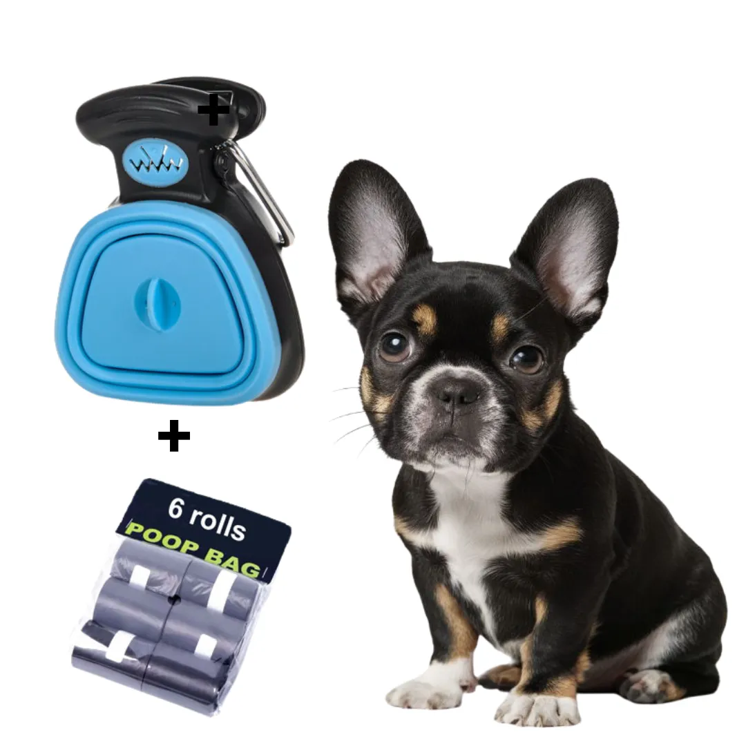 PetiClean Portable Pooper Scooper with Waste Bag Dispenser for Frenchie