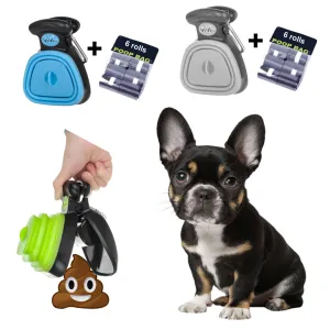 PetiClean Portable Pooper Scooper with Waste Bag Dispenser for Frenchie