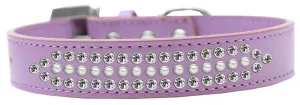 Ritz Pearl and Clear Crystal Dog Collar Lavender Size 12