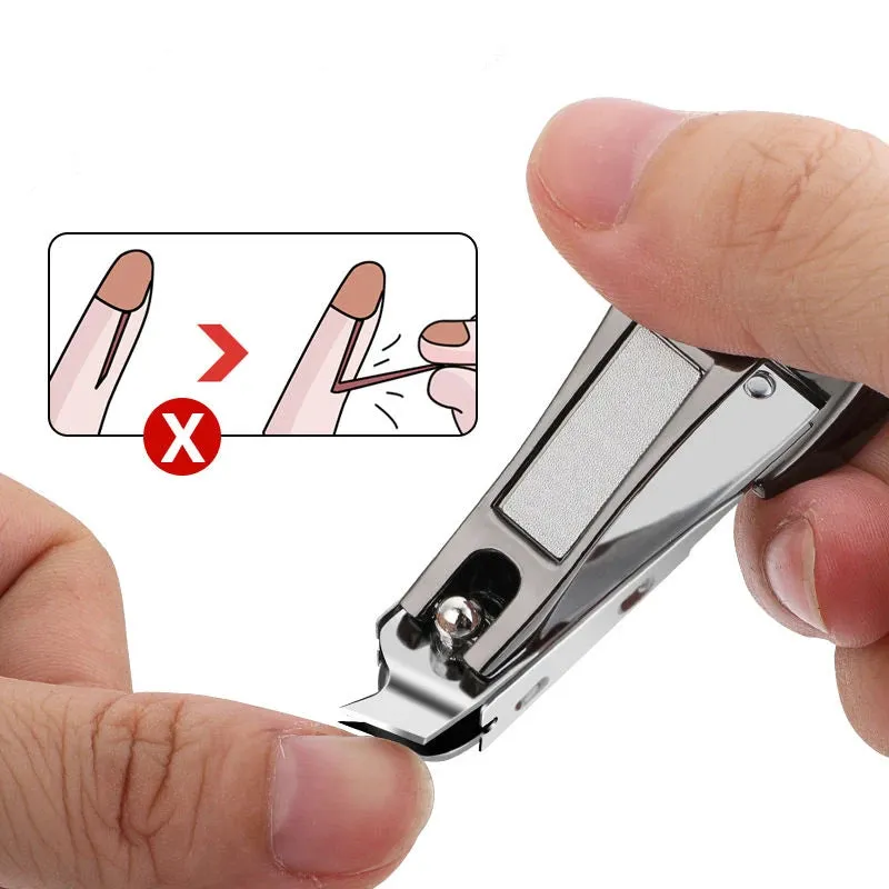 Stainless Steel Nail Clippers - Sharp/Curved Edge Design