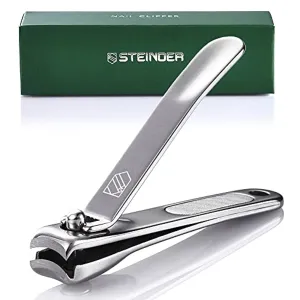 Steinder Fingernail Clippers Premium Nail Clippers Metal Clipper Built-in Cather Anti Splash Design with Extra Sharp Blades Nail Trimmer Ultra Sharp 3D Arch Blade for Men's Grooming Tool