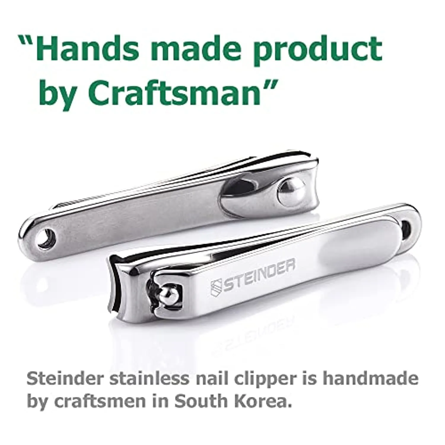 Steinder Fingernail Clippers Premium Nail Clippers Metal Clipper Built-in Cather Anti Splash Design with Extra Sharp Blades Nail Trimmer Ultra Sharp 3D Arch Blade for Men's Grooming Tool