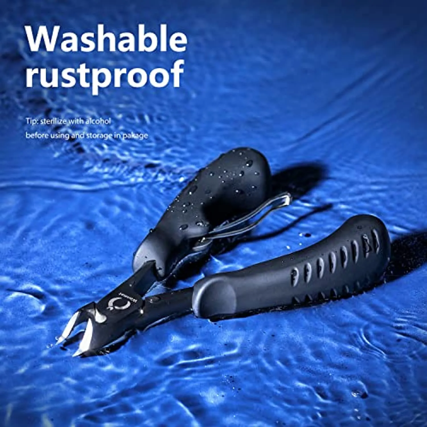 Toe Nail Clippers, Podiatrist Toenail Clippers for Thick Nails for Seniors for Men Wanmat (Black)