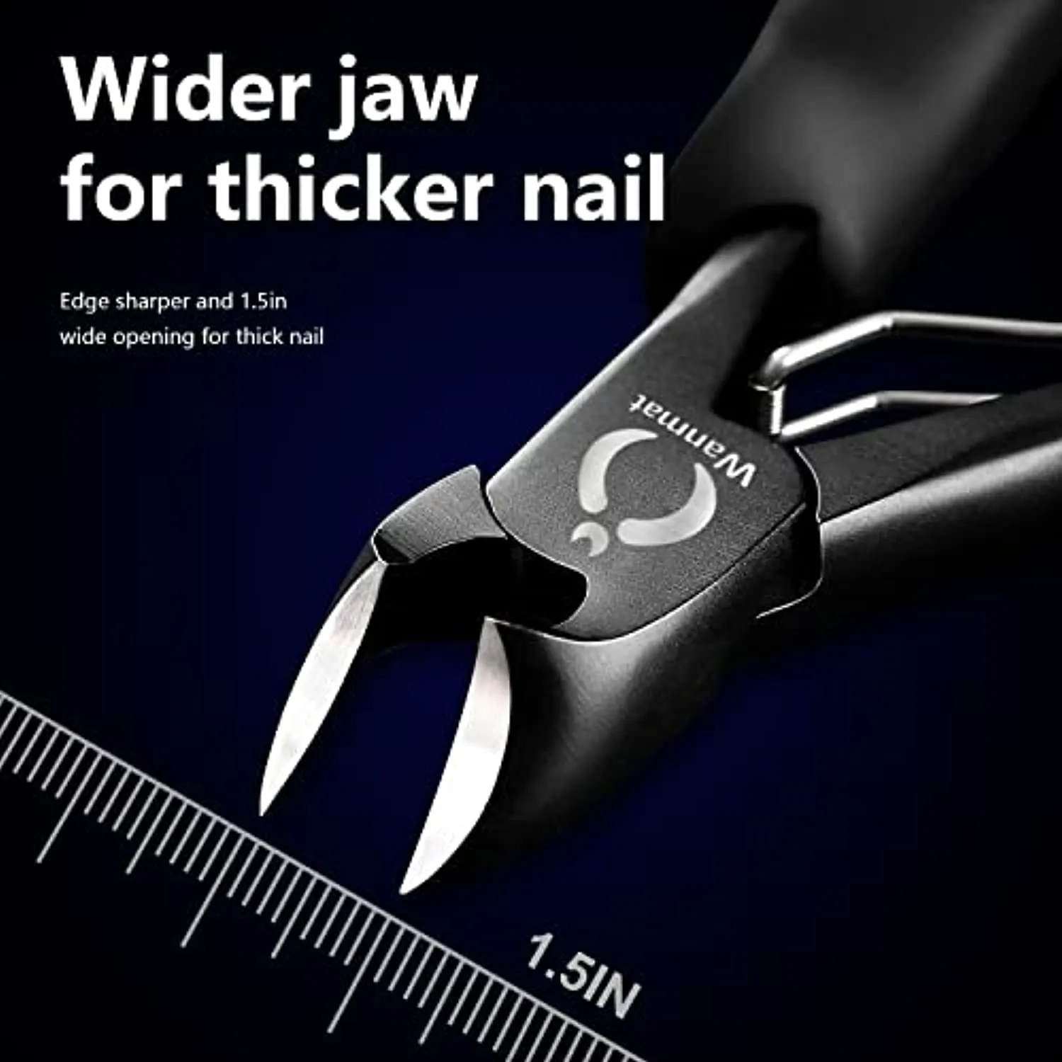 Toe Nail Clippers, Podiatrist Toenail Clippers for Thick Nails for Seniors for Men Wanmat (Black)