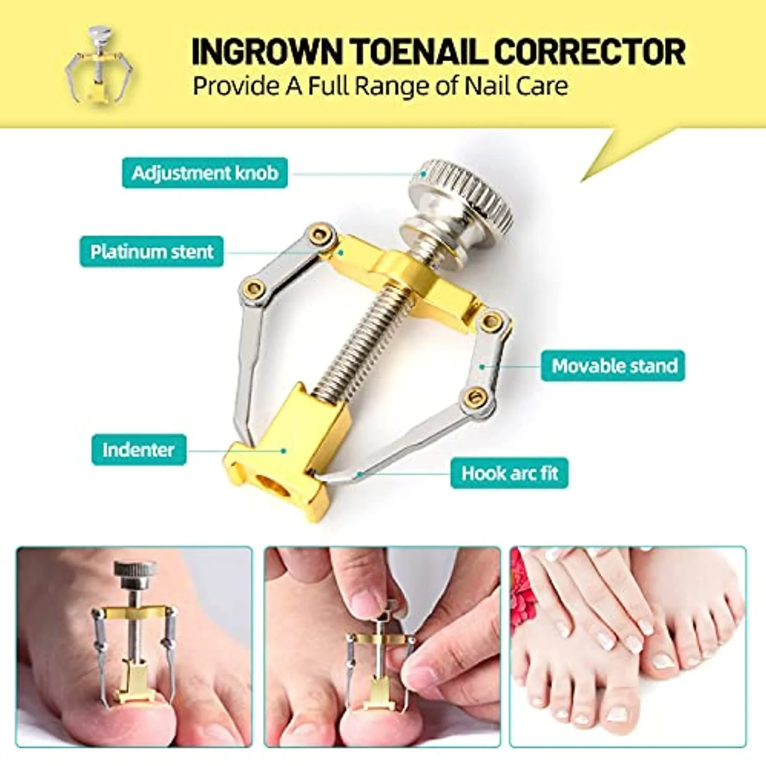 Toenail Clippers,Podiatrist Large Nail Clippers Set for Thick Nails and Ingrown Toenails Treatment tools, Stainless Steel Sharp Curved Blade Grooming Pedicure Tools Kit for Women, Men & Seniors (Pink)